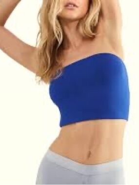 Seamless navy Blue Bandeau Tube Top - Women